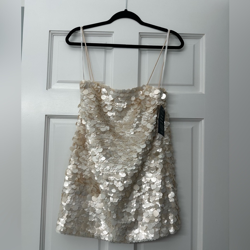 Retrofete Cream Sequin Mini Dress - Picture 6 of 8